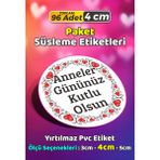 Sb Store Anneler Günü Ambalaj Hediye Paket Süsleme Etiketi Model 130 - 96 Adet 4cm - Çok Renkli - 4 cm - Pvc Etilket