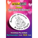 Sb Store Anneler Günü Ambalaj Hediye Paket Süsleme Etiketi Model 14 - 96 Adet 4cm - Çok Renkli - 4 cm - Pvc Etilket