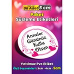 Sb Store Anneler Günü Ambalaj Hediye Paket Süsleme Etiketi Model 161 - 96 Adet 5cm - Çok Renkli - 5 cm - Pvc Etilket