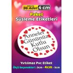 Sb Store Anneler Günü Ambalaj Hediye Paket Süsleme Etiketi Model 167 - 96 Adet 4cm - Çok Renkli - 4 cm - Pvc Etilket