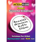 Sb Store Anneler Günü Ambalaj Hediye Paket Süsleme Etiketi Model 171 - 96 Adet 4cm - Çok Renkli - 4 cm - Pvc Etilket
