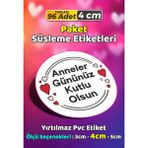 Sb Store Anneler Günü Ambalaj Hediye Paket Süsleme Etiketi Model 172 - 96 Adet 4cm - Çok Renkli - 4 cm - Pvc Etilket