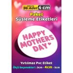 Sb Store Anneler Günü Ambalaj Hediye Paket Süsleme Etiketi Model 211 - 96 Adet 4cm - Çok Renkli - 4 cm - Pvc Etilket
