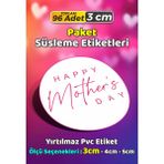 Sb Store Anneler Günü Ambalaj Hediye Paket Süsleme Etiketi Model 215 - 96 Adet 3cm - Çok Renkli - 3 cm - Pvc Etilket