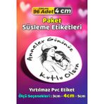Sb Store Anneler Günü Ambalaj Hediye Paket Süsleme Etiketi Model 23 - 96 Adet 4cm - Çok Renkli - 4 cm - Pvc Etilket