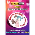 Sb Store Anneler Günü Ambalaj Hediye Paket Süsleme Etiketi Model 244 - 96 Adet 5cm - Çok Renkli - 5 cm - Pvc Etilket