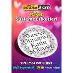 Sb Store Anneler Günü Ambalaj Hediye Paket Süsleme Etiketi Model 261 - 96 Adet 3cm - Çok Renkli - 3 cm - Pvc Etilket