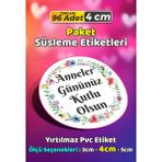 Sb Store Anneler Günü Ambalaj Hediye Paket Süsleme Etiketi Model 274 - 96 Adet 4cm - Çok Renkli - 4 cm - Pvc Etilket