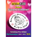 Sb Store Anneler Günü Ambalaj Hediye Paket Süsleme Etiketi Model 30 - 96 Adet 5cm - Çok Renkli - 5 cm - Pvc Etilket