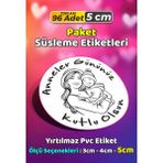 Sb Store Anneler Günü Ambalaj Hediye Paket Süsleme Etiketi Model 33 - 96 Adet 5cm - Çok Renkli - 5 cm - Pvc Etilket