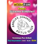 Sb Store Anneler Günü Ambalaj Hediye Paket Süsleme Etiketi Model 35 - 96 Adet 5cm - Çok Renkli - 5 cm - Pvc Etilket