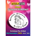 Sb Store Anneler Günü Ambalaj Hediye Paket Süsleme Etiketi Model 44 - 96 Adet 3cm - Çok Renkli - 3 cm - Pvc Etilket