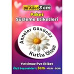 Sb Store Anneler Günü Ambalaj Hediye Paket Süsleme Etiketi Model 68 - 96 Adet 3cm - Çok Renkli - 3 cm - Pvc Etilket