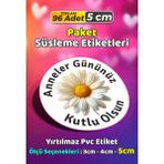Sb Store Anneler Günü Ambalaj Hediye Paket Süsleme Etiketi Model 68 - 96 Adet 5cm - Çok Renkli - 5 cm - Pvc Etilket