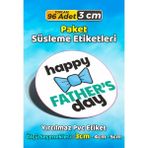 Sb Store Babalar Günü Ambalaj Hediye Paket Süsleme Etiketi Model 100 - 96 Adet 3cm - Çok Renkli - 3 cm - Pvc Etilket