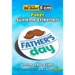 Sb Store Babalar Günü Ambalaj Hediye Paket Süsleme Etiketi Model 101 - 96 Adet 5cm - Çok Renkli - 5 cm - Pvc Etilket