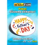 Sb Store Babalar Günü Ambalaj Hediye Paket Süsleme Etiketi Model 102 - 96 Adet 5cm - Çok Renkli - 5 cm - Pvc Etilket