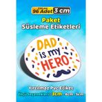 Sb Store Babalar Günü Ambalaj Hediye Paket Süsleme Etiketi Model 103 - 96 Adet 3cm - Çok Renkli - 3 cm - Pvc Etilket
