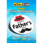 Sb Store Babalar Günü Ambalaj Hediye Paket Süsleme Etiketi Model 105 - 96 Adet 3cm - Çok Renkli - 3 cm - Pvc Etilket