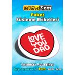 Sb Store Babalar Günü Ambalaj Hediye Paket Süsleme Etiketi Model 109 - 96 Adet 3cm - Çok Renkli - 3 cm - Pvc Etilket