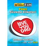 Sb Store Babalar Günü Ambalaj Hediye Paket Süsleme Etiketi Model 109 - 96 Adet 5cm - Çok Renkli - 5 cm - Pvc Etilket