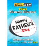Sb Store Babalar Günü Ambalaj Hediye Paket Süsleme Etiketi Model 119 - 96 Adet 5cm - Çok Renkli - 5 cm - Pvc Etilket
