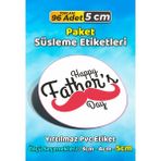 Sb Store Babalar Günü Ambalaj Hediye Paket Süsleme Etiketi Model 123 - 96 Adet 5cm - Çok Renkli - 5 cm - Pvc Etilket