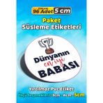 Sb Store Babalar Günü Ambalaj Hediye Paket Süsleme Etiketi Model 17 - 96 Adet 5cm - Çok Renkli - 5 cm - Pvc Etilket