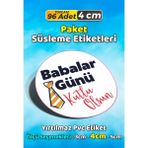 Sb Store Babalar Günü Ambalaj Hediye Paket Süsleme Etiketi Model 18 - 96 Adet 4cm - Çok Renkli - 4 cm - Pvc Etilket