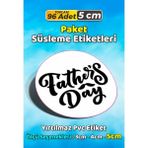 Sb Store Babalar Günü Ambalaj Hediye Paket Süsleme Etiketi Model 19 - 96 Adet 5cm - Çok Renkli - 5 cm - Pvc Etilket