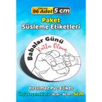 Sb Store Babalar Günü Ambalaj Hediye Paket Süsleme Etiketi Model 21 - 96 Adet 5cm - Çok Renkli - 5 cm - Pvc Etilket