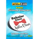 Sb Store Babalar Günü Ambalaj Hediye Paket Süsleme Etiketi Model 22 - 96 Adet 5cm - Çok Renkli - 5 cm - Pvc Etilket