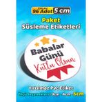 Sb Store Babalar Günü Ambalaj Hediye Paket Süsleme Etiketi Model 23 - 96 Adet 5cm - Çok Renkli - 5 cm - Pvc Etilket