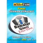 Sb Store Babalar Günü Ambalaj Hediye Paket Süsleme Etiketi Model 25 - 96 Adet 3cm - Çok Renkli - 3 cm - Pvc Etilket