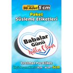 Sb Store Babalar Günü Ambalaj Hediye Paket Süsleme Etiketi Model 27 - 96 Adet 5cm - Çok Renkli - 5 cm - Pvc Etilket