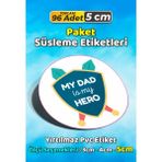 Sb Store Babalar Günü Ambalaj Hediye Paket Süsleme Etiketi Model 30 - 96 Adet 5cm - Çok Renkli - 5 cm - Pvc Etilket