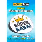 Sb Store Babalar Günü Ambalaj Hediye Paket Süsleme Etiketi Model 35 - 96 Adet 3cm - Çok Renkli - 3 cm - Pvc Etilket