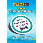 Sb Store Babalar Günü Ambalaj Hediye Paket Süsleme Etiketi Model 38 - 96 Adet 5cm - Çok Renkli - 5 cm - Pvc Etilket