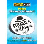 Sb Store Babalar Günü Ambalaj Hediye Paket Süsleme Etiketi Model 44 - 96 Adet 3cm - Çok Renkli - 3 cm - Pvc Etilket