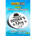 Sb Store Babalar Günü Ambalaj Hediye Paket Süsleme Etiketi Model 44 - 96 Adet 5cm - Çok Renkli - 5 cm - Pvc Etilket