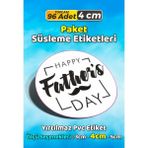 Sb Store Babalar Günü Ambalaj Hediye Paket Süsleme Etiketi Model 51 - 96 Adet 4cm - Çok Renkli - 4 cm - Pvc Etilket
