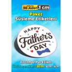 Sb Store Babalar Günü Ambalaj Hediye Paket Süsleme Etiketi Model 55 - 96 Adet 3cm - Çok Renkli - 3 cm - Pvc Etilket