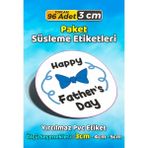 Sb Store Babalar Günü Ambalaj Hediye Paket Süsleme Etiketi Model 60 - 96 Adet 3cm - Çok Renkli - 3 cm - Pvc Etilket