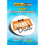 Sb Store Babalar Günü Ambalaj Hediye Paket Süsleme Etiketi Model 63 - 96 Adet 4cm - Çok Renkli - 4 cm - Pvc Etilket