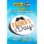 Sb Store Babalar Günü Ambalaj Hediye Paket Süsleme Etiketi Model 64 - 96 Adet 3cm - Çok Renkli - 3 cm - Pvc Etilket
