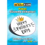 Sb Store Babalar Günü Ambalaj Hediye Paket Süsleme Etiketi Model 74 - 96 Adet 4cm - Çok Renkli - 4 cm - Pvc Etilket