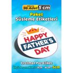 Sb Store Babalar Günü Ambalaj Hediye Paket Süsleme Etiketi Model 78 - 96 Adet 5cm - Çok Renkli - 5 cm - Pvc Etilket