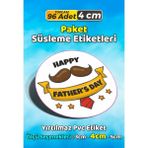 Sb Store Babalar Günü Ambalaj Hediye Paket Süsleme Etiketi Model 81 - 96 Adet 4cm - Çok Renkli - 4 cm - Pvc Etilket