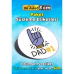 Sb Store Babalar Günü Ambalaj Hediye Paket Süsleme Etiketi Model 84 - 96 Adet 5cm - Çok Renkli - 5 cm - Pvc Etilket