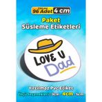 Sb Store Babalar Günü Ambalaj Hediye Paket Süsleme Etiketi Model 86 - 96 Adet 4cm - Çok Renkli - 4 cm - Pvc Etilket